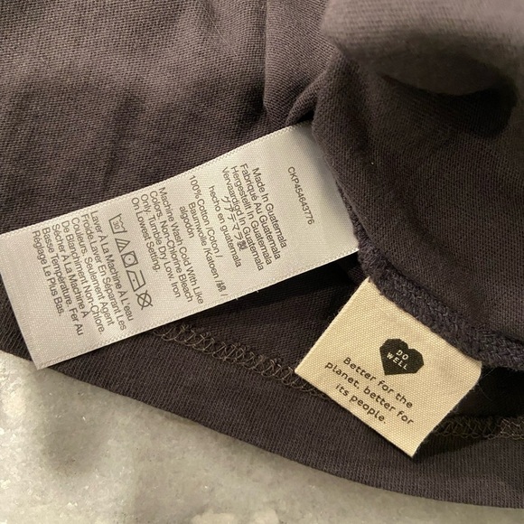 NWOT Madewell Size XS Charcoal Gray Short Sleeve Crew Split Hem Pocket Tee Shirt - Picture 8 of 11